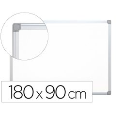 Pizarra blanca q-connect melamina marco de aluminio 180x90 cm