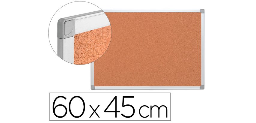 Pizarra corcho q-connect 60x45 cm marco aluminio