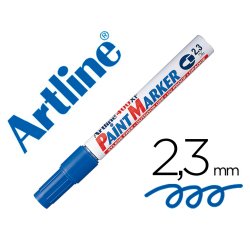 Rotulador artline marcador permanente ek-400 xf azul -punta redonda 2.3 mm -metal caucho y plastico
