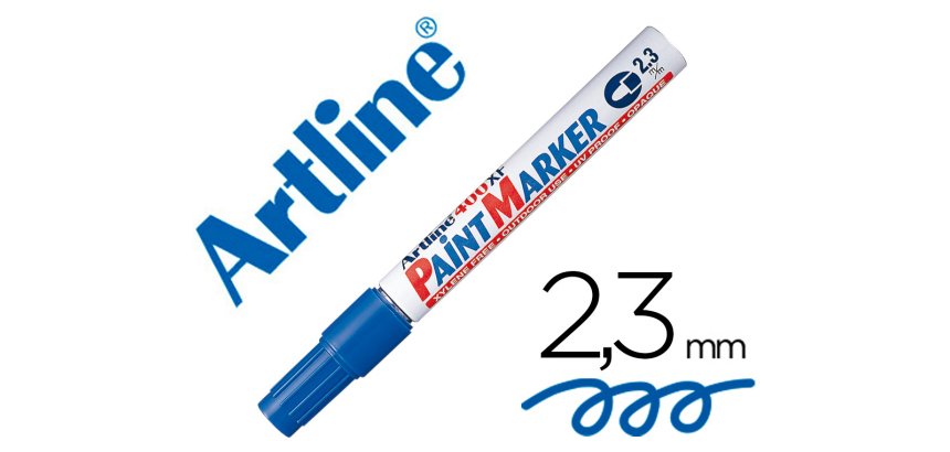 Rotulador artline marcador permanente ek-400 xf azul -punta redonda 2.3 mm -metal caucho y plastico
