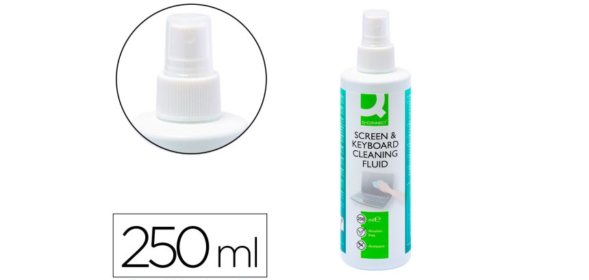 Spray q-connect limpiador de pantallas y teclados bote de 250 ml