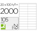 Etiqueta adhesiva q-connect kf26093 tamaño 105x29 mm fotocopiadora laser ink-jet caja 100 h din a4 esp.hacienda