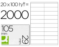 Etiqueta adhesiva q-connect kf26093 tamaño 105x29 mm fotocopiadora laser ink-jet caja 100 h din a4 esp.hacienda