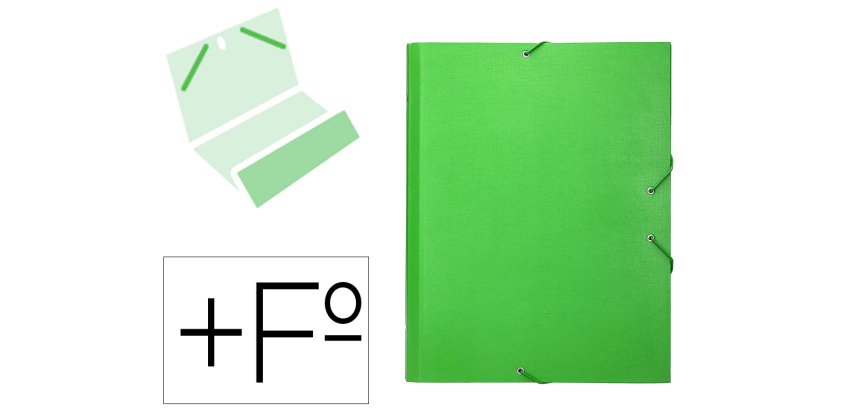 Carpeta clasificadora liderpapel 12 departamentos folio prolongado carton forrado verde claro