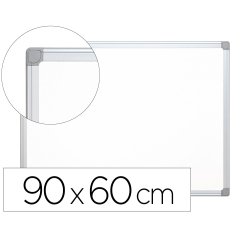 Pizarra blanca q-connect lacada magnetica marco de aluminio 90x60 cm