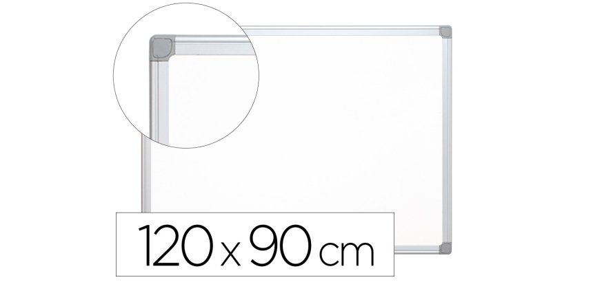 Pizarra blanca q-connect lacada magnetica marco de aluminio 120x90 cm