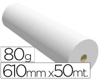 Papel reprografía para plotter 610 mm x 50 m 80 g impresión ink-jet