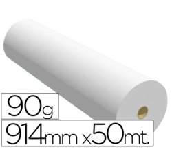 Papel reprografía para plotter 914 mm x 50 m 90 g impresión ink-jet