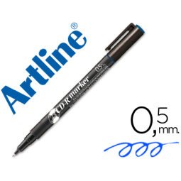 Rotulador artline para cd punta de fibra permanente ek-883 azul -punta redonda 0.5 mm