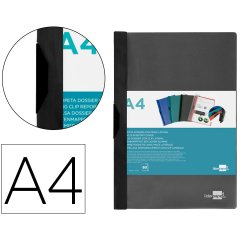 Carpeta liderpapel dossier pinza lateral 45325 polipropileno din a4 negro 60 hojas pinza deslizante