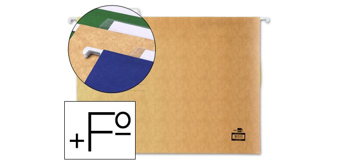 Carpeta colgante para cajones 36,8 x 24,5 cm  Folio+ kraft Liderpapel Lomo en V