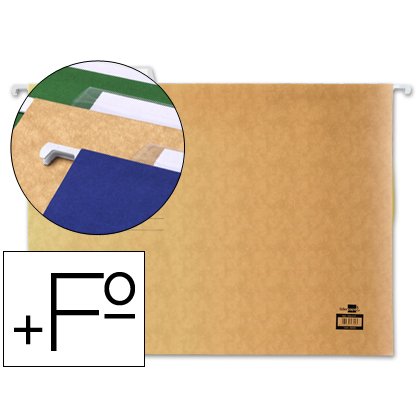 Carpeta colgante para cajones 36,8 x 24,5 cm Folio+ kraft Liderpapel Lomo en V