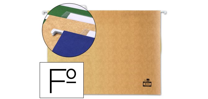 Carpeta colgante para cajones 34,8 x 24,5 cm Folio kraft Liderpapel Lomo en V