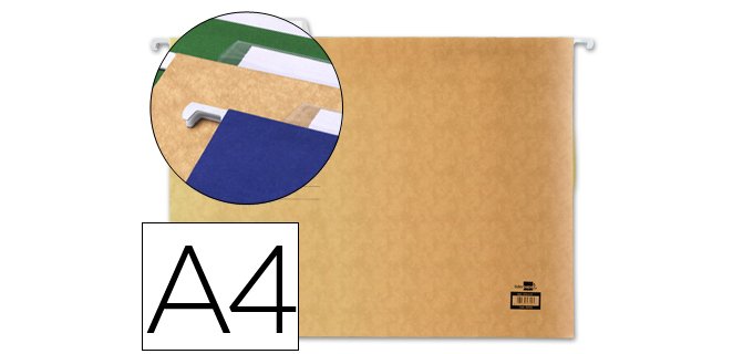 Carpetas colgantes para cajones 32 x 24 cm A4 kraft Liderpapel Lomo en V