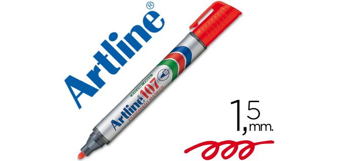 Rotulador artline marcador permanente 107 rojo punta redonda
