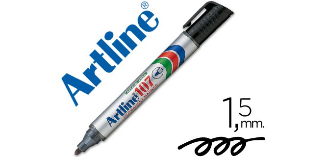 Rotulador artline marcador permanente 107 negro punta redonda