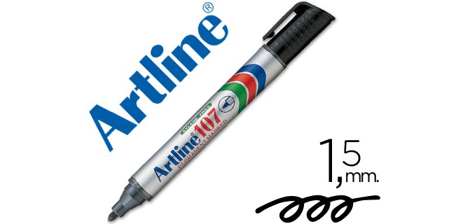 Rotulador artline marcador permanente 107 negro punta redonda