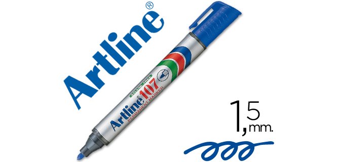 Rotulador artline marcador permanente 107 azul punta redonda