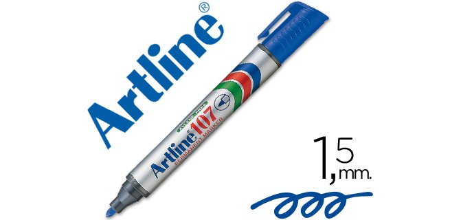 Rotulador artline marcador permanente 107 azul punta redonda