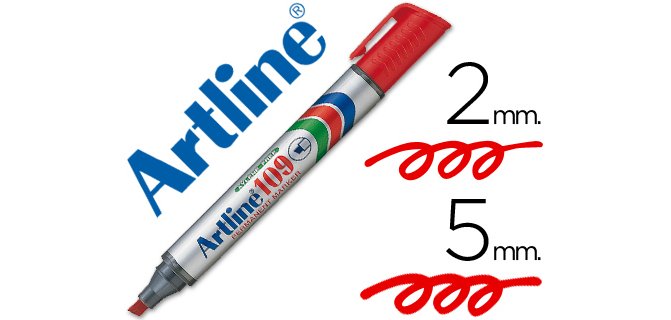 Rotulador artline marcador permanente 109 rojo punta biselada