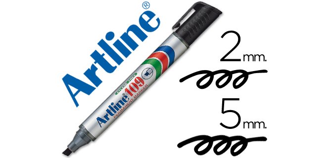 Rotulador artline marcador permanente 109 negro punta biselada