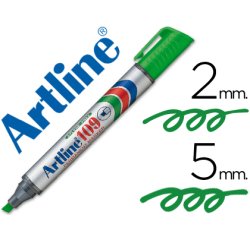 Rotulador artline marcador permanente 109 verde punta biselada