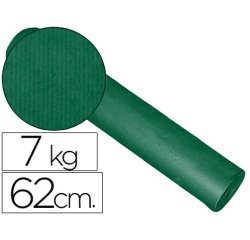 Papel de regalo kraft liso kfc bobina ancho 62 cm peso 7 kg gramaje 60 gr color verde