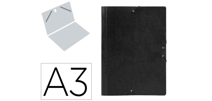 Carpeta planos liderpapel a3 carton gofrado n 12 negro