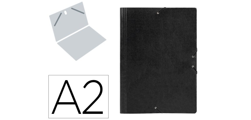 Carpeta planos liderpapel a2 carton gofrado n 12 negro