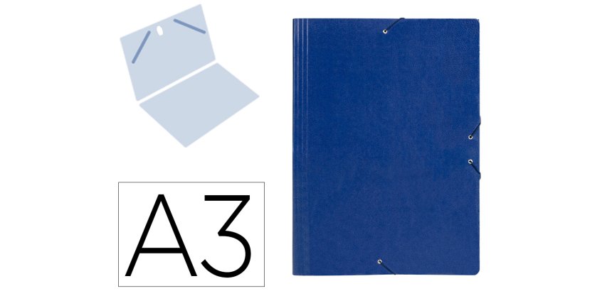 Carpeta planos liderpapel a3 carton gofrado n 12 azul