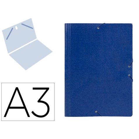 Carpeta planos liderpapel a3 carton gofrado n 12 azul