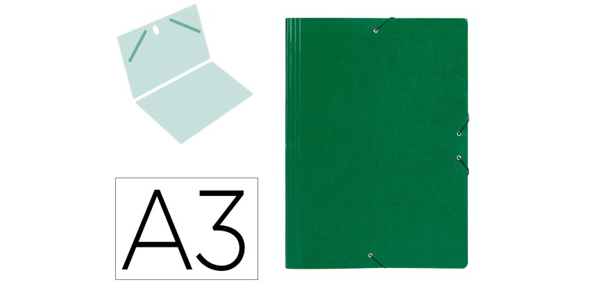Carpeta planos liderpapel a3 carton gofrado n 12 verde