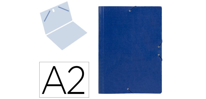 Carpeta planos liderpapel a2 carton gofrado n 12 azul