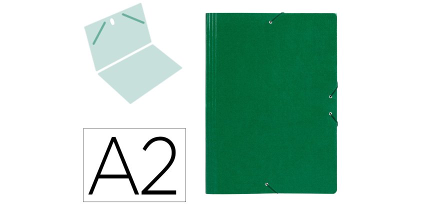 Carpeta planos liderpapel a2 carton gofrado n 12 verde