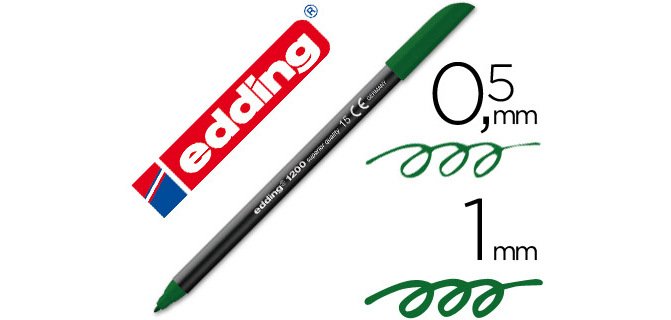 Rotulador edding punta fibra 1200 verde oliva n.15 punta redonda 0.5 mm