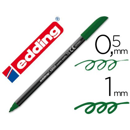 Rotulador edding punta fibra 1200 verde oliva n.15 punta redonda 0.5 mm