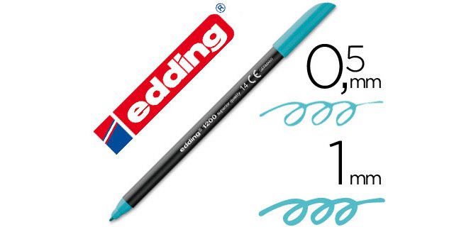 Rotulador edding punta fibra 1200 azul turquesa n.14 punta redonda 0.5 mm