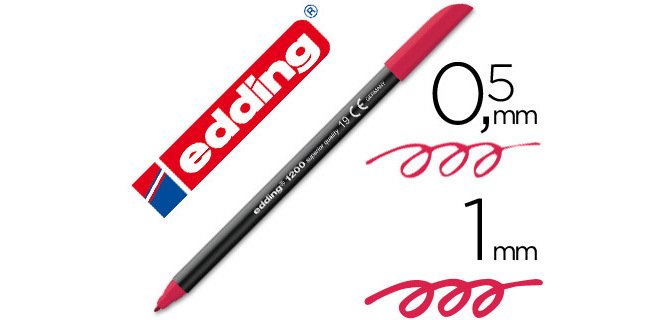 Rotulador edding punta fibra 1200 carmin n. 19 punta redonda 0.5 mm
