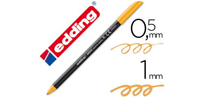 Rotulador edding punta fibra 1200 naranja claro n.16 punta redonda 0.5 mm