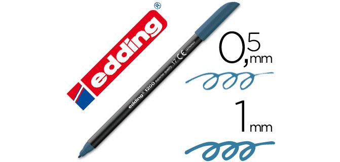 Rotulador edding punta fibra 1200 azul acero n.17 punta redonda 0.5 mm