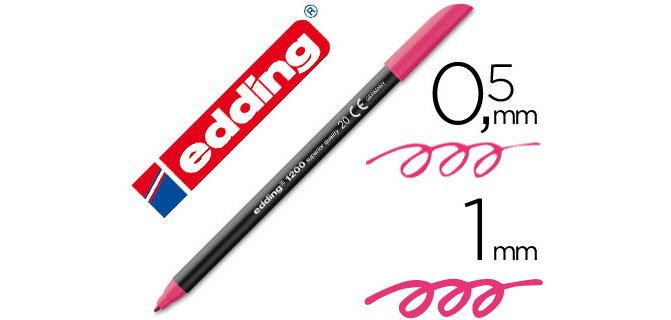 Rotulador edding punta fibra 1200 magenta n.20 punta redonda 0.5 mm