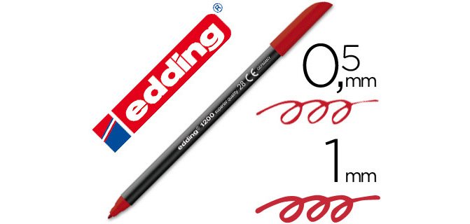 Rotulador edding1200 rojo inglés - Punta 1 mm