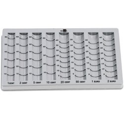 Bandeja portamonedas liderpapel plastico color gris 275x155x24/35 mm