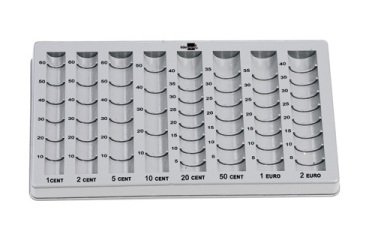 Bandeja portamonedas liderpapel plastico color gris 275x155x24/35 mm