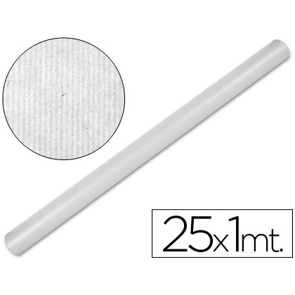 Papel kraft liderpapel blanco rollo 25x1 m