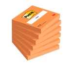 Bloc de notas adhesivas quita y pon post-it 76x76 mm naranja neon con 100 hojas