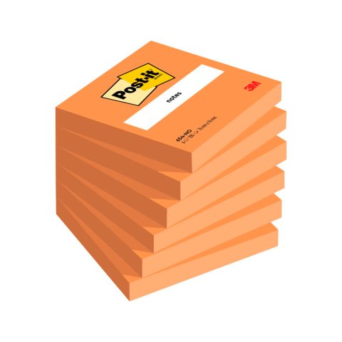 Bloc de notas adhesivas quita y pon post-it 76x76 mm naranja neon con 100 hojas