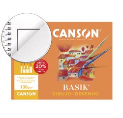 Papel dibujo basik 240x320 din a4 + 130 gr con recuadro minipack de 10 hojas