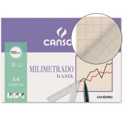 Papel milimetrado guarro 210x297 mm minipack de 12 hojas