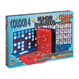 Juegos de mesa Falomir -cuatro en línea + cual es cual + hundir los barcos